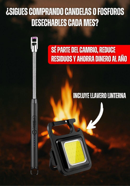 Encendedor Electrico + Llavero linterna como 🎁OBSEQUIO